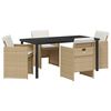 vidaXL Garden Dining Set 5 pcs Beige Poly Rattan
