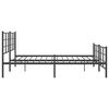 vidaXL Metal Bed Frame without Mattress with Footboard Black 200x200cm
