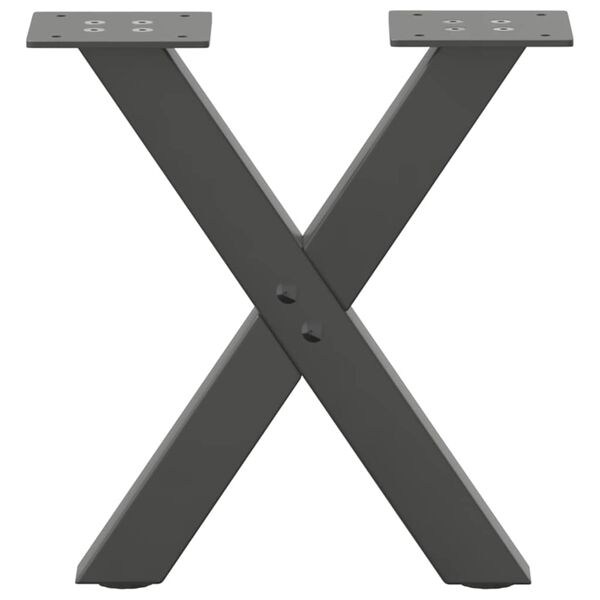 vidaXL Coffee Table Legs X-Shaped 2 pcs Anthracite 37x(30-31) cm Steel