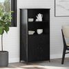 vidaXL Highboard Black Oak 62 x 36 x 121.5 cm Engineered Wood