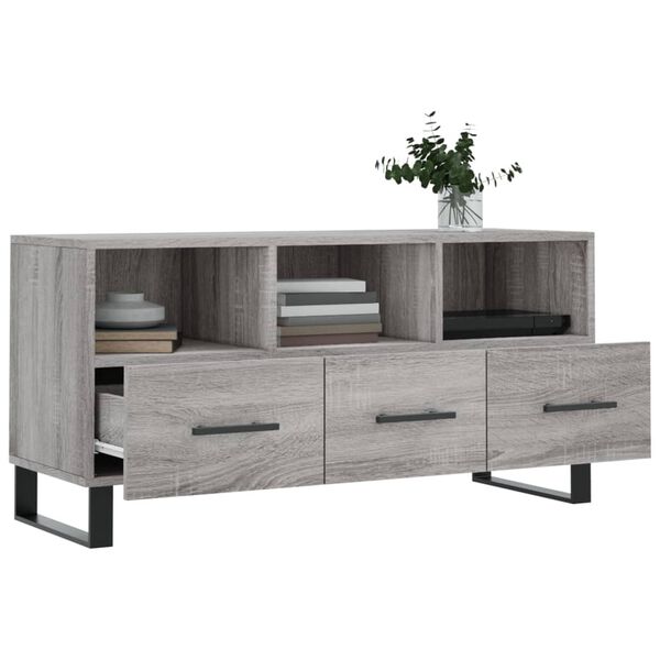 vidaXL TV Cabinet Grey Sonoma 102x36x50 cm Engineered Wood
