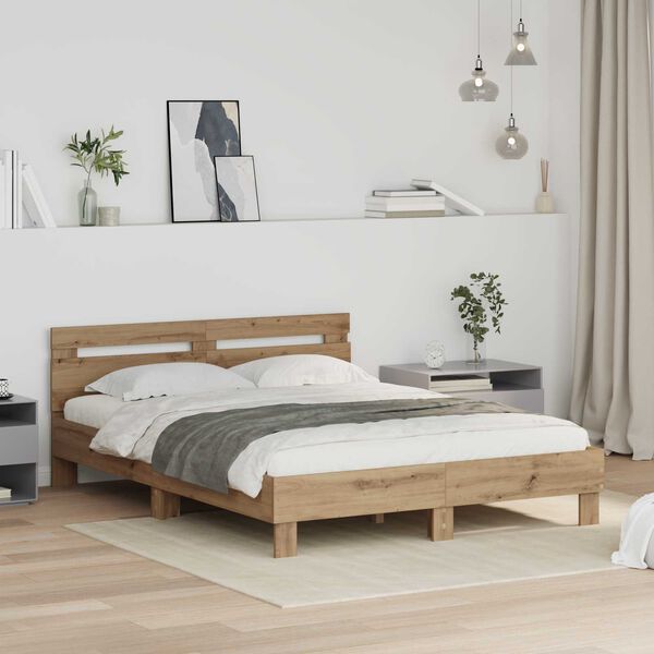 vidaXL Bed Frame Artisan Oak 140 x 200 cm Engineered Wood