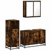 vidaXL 3 Piece Bathroom Furniture Set Smoked Oak Engineered Wood