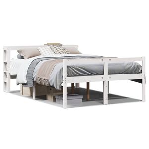 vidaXL Senior Bed with Headboard without Mattress White 120x200 cm