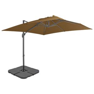 vidaXL Garden Parasol with Portable Base Taupe