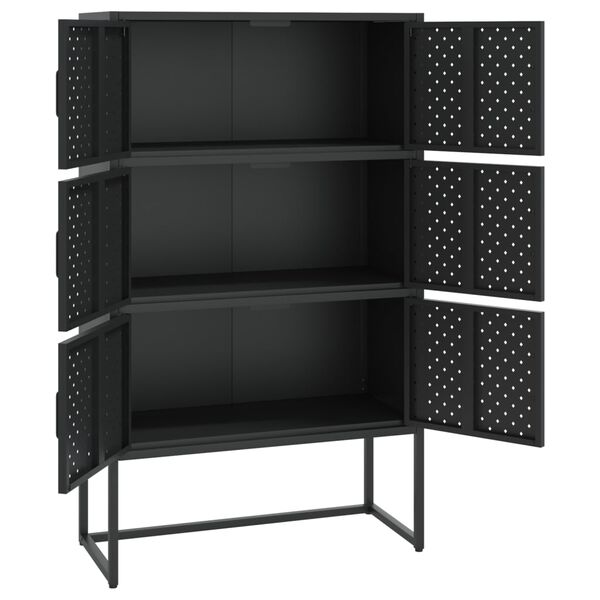 vidaXL Highboard Black 80x35x135 cm Steel