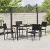 vidaXL Garden Dining Set with Cushion 5 pcs Black Poly Rattan