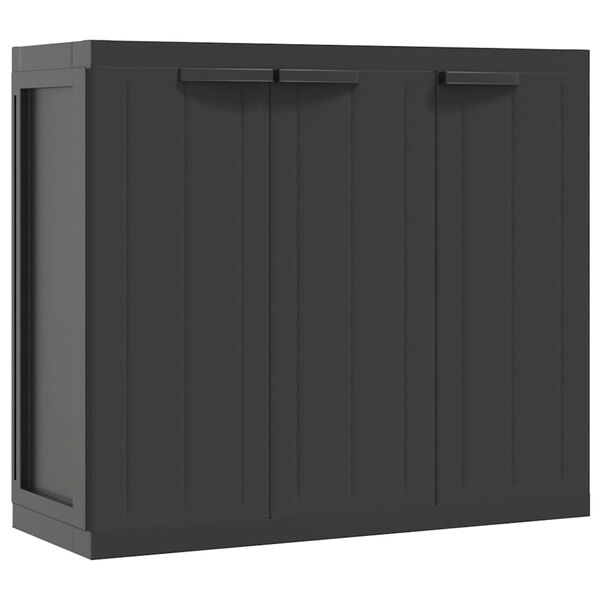 vidaXL Outdoor Storage Cabinet Black 97x37x85 cm PP