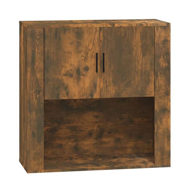 vidaXL Wall Cabinet Smoked Oak 80x33x80 cm Engineered Wood