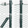 vidaXL Fence with Posts Green 1.5 x 25 m PVC-coated steel