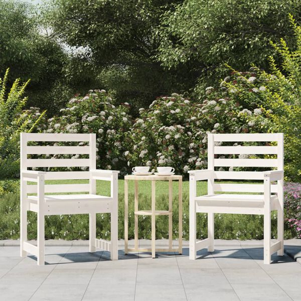 vidaXL Garden Chairs 2 pcs White 60x48x91 cm Solid Wood Pine