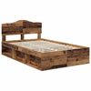 vidaXL Bed Frame with Headboard Old Wood 120 x 200 cm Solid Pine Wood