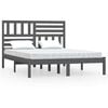 vidaXL Bed Frame without Mattress Grey 120x190 cm Small Double Solid Wood Pine