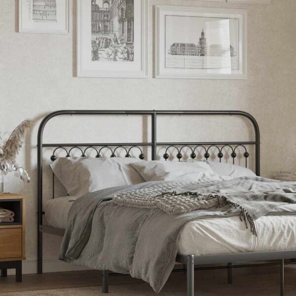 vidaXL Metal Replace Headboard Black 160 cm