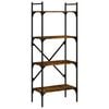 vidaXL Bookcase 4-Tier Smoked Oak 56x31,5x138,5 cm Engineered Wood