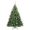 vidaXL Artificial Christmas Tree with 300 LEDs Green 240 cm PE and PVC