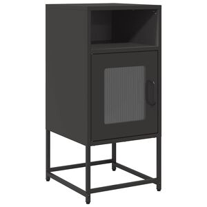 vidaXL Bedside Cabinet Black 36x39x78 cm Cold-rolled Steel