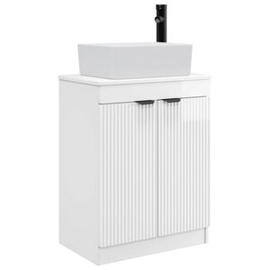 vidaXL Bathroom Sink Cabinet High Gloss White 54 x 35 x 100 cm