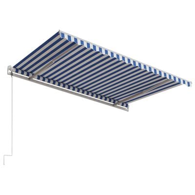vidaXL Automatic Retractable Awning 450x300 cm Blue and White