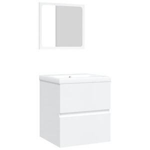 vidaXL Bathroom Sink Cabinet with Basin and Mirror White