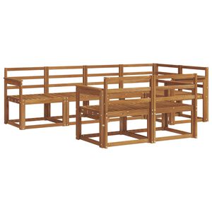 vidaXL Outdoor Sofa Set 7 pcs Natural Solid Acacia Wood