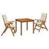 vidaXL 3-Piece Garden Dining Set Natural Solid Acacia Wood