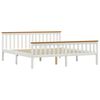 vidaXL Bed Frame without Mattress White Solid Pine Wood 180x200 cm Super King