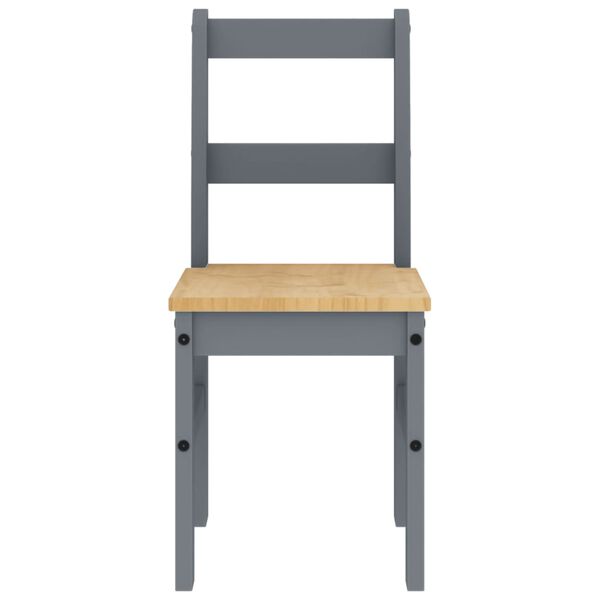 vidaXL Dining Chairs 2 pcs PANAMA Grey 40x46x90 cm Solid Wood Pine