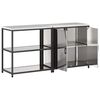 vidaXL Kitchen Storage Set with Shelf 2 pcs Silver Stainless Steel