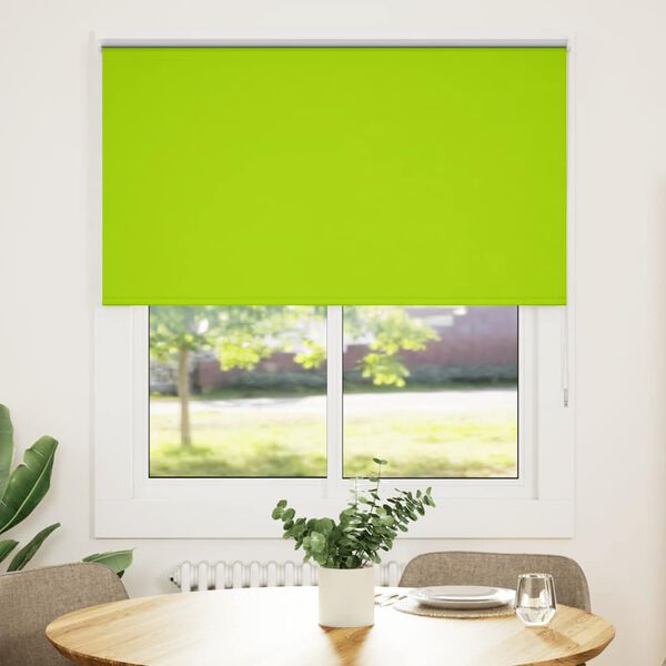 vidaXL Roller Blind Blackout Leaves Green 120x150 cm Fabric Width 116.6 cm Polyester