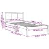 vidaXL Bed Frame Brown 90 x 190 cm Solid Pine wood