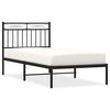 vidaXL Metal Bed Frame without Mattress with Headboard Black 90x190cm