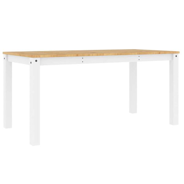 vidaXL Dining Table Panama White 160x80x75 cm Solid Wood Pine