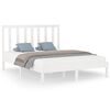 vidaXL Bed Frame without Mattress White 150x200 cm King Size Solid Wood