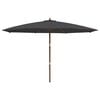 vidaXL Garden Parasol with Wooden Pole Black 400x273 cm