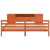 vidaXL Bookcase Bed without Mattress Wax Brown 200x200 cm Solid Wood Pine