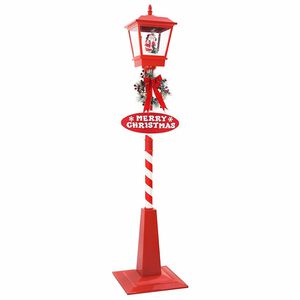 vidaXL Chirstmas Street Lamp with Lantern Red 40.5x40.5x180cm Plastic