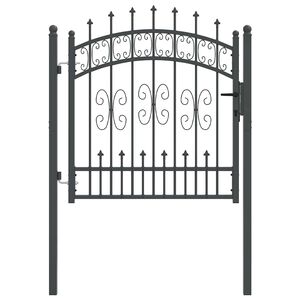 vidaXL Fence Gate with Spear Top KAMPEN 103 x 100 cm Steel Grey