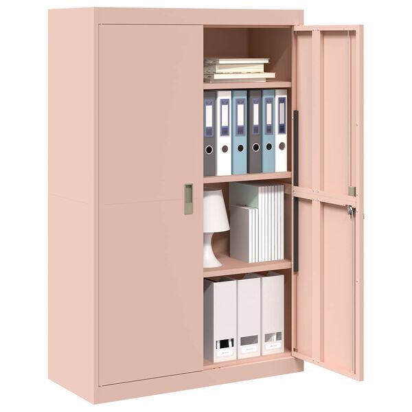 vidaXL Storage Cabinet 2 pcs Pink 90 x 40 x 140 cm Steel