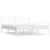 vidaXL Metal Bed Frame without Mattress with Footboard White 183x213cm