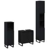vidaXL Bathroom Furniture Set Wall-mounted with Door 3 pcs Black Oak