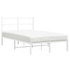 vidaXL Metal Bed Frame without Mattress with Headboard White 120x200cm