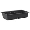 vidaXL Kitchen Sink Double Basin Granite 86 x 51 x 30 cm Graphite