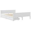 vidaXL Bed Frame without Mattress White Solid Wood Pine 140x200 cm