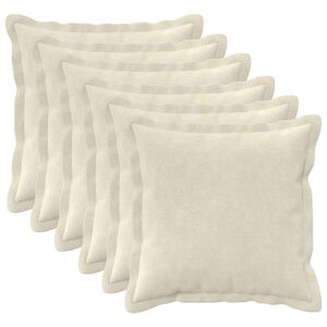 vidaXL Throw Pillow 6 pcs HOUTEN Cream 30 x 30 cm Microfiber Fleece