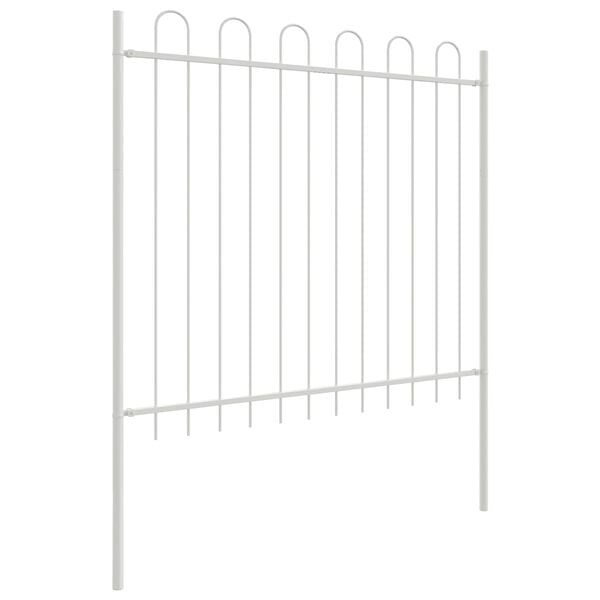 vidaXL Garden Fence 2 pcs White 3.4 x 0.8 m Powder-coated Steel