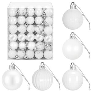 vidaXL Christmas Ball Set 150 pcs White 3 cm Polystyrene
