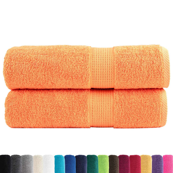 vidaXL Premium Hand Towels SOLUND 2 pcs Orange 50x100 cm 600 gsm