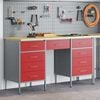vidaXL Work Cabinet with Drawer 3 pcs Red 150 x 55 x 85 cm