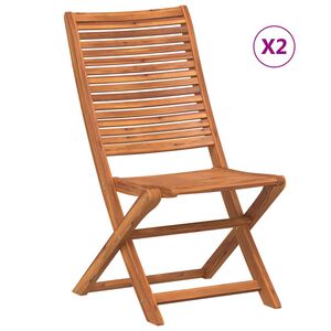 vidaXL Folding Garden Chairs 2 pcs Solid Wood Acacia